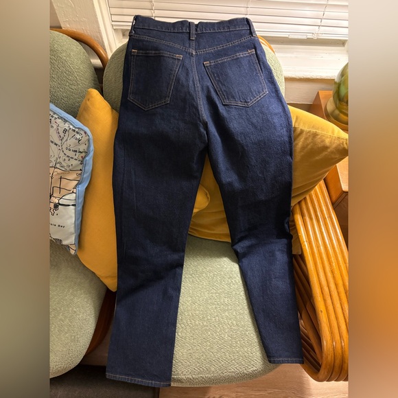 “Rinse” Abercrombie & Fitch dark wash high rise Straight Leg Jeans - Picture 5 of 9